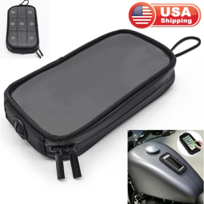 BLACK Magnetic Motorcycle Phone Case Tank Bag Waterproof Fit Iron/Steel Gas Tank Foto 1 de 4