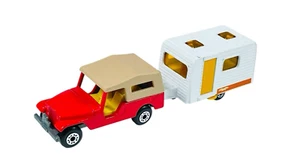 Matchbox Lesney Superfast MB53 Jeep CJ6 and MB31 Caravan Trailer - Picture 1 of 14