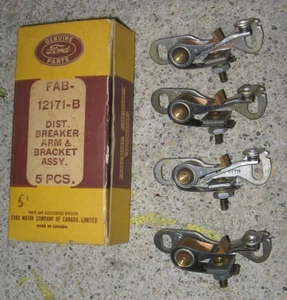 1954 - 1956? Ford NOS Distribuidor Brazo Puntos FAB-12171-B Lote 4 Piezas en Caja - Imagen 1 de 4