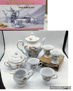 Cherub Tea Set Trisa Porcelain Angelica Baby Angels 13 pc w/ Box Childs Set - Picture 1 of 9