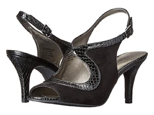 NEW BANDOLINO BLACK LEATHER SLINGBACK PUMPS SIZE 8.5 M - Picture 1 of 6