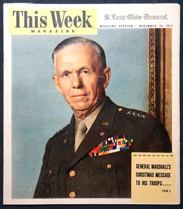 1944 Newspaper Sunday Magazine - Gen. George C. Marshall Xmas Letter To Troops - Picture 1 of 7