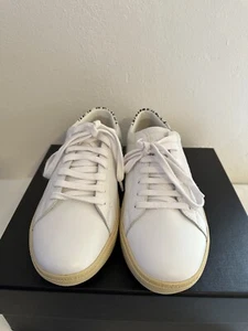 🔥New YSL Saint Laurent Women White Leopard Leather Sneakers $795 Sz 38EU 8US❤️ - Picture 1 of 9