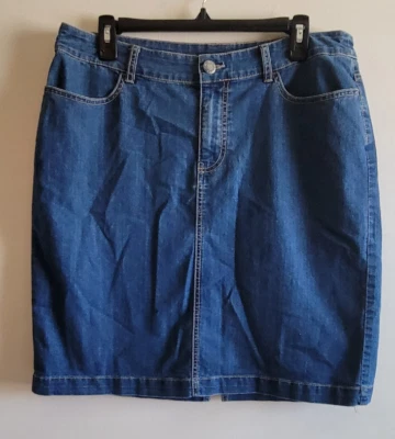 Falda vaquera de mezclilla para mujer 14 recta Kim Rogers elástica con bolsillos Foto 1 de 4