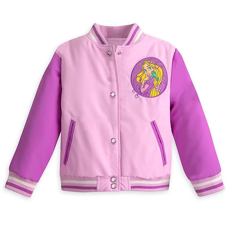 Disney Princess Tangled Rapunzel Jacket Girls Size 7/8 Faux leather floral