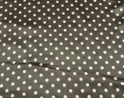 Rosa sobre Chocolate Marrón 3/8" Lunares - Seda Charmeuse Foto 1 de 2