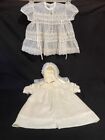 Vintage Christening Dress , 1960'S With Shall And Bonnet