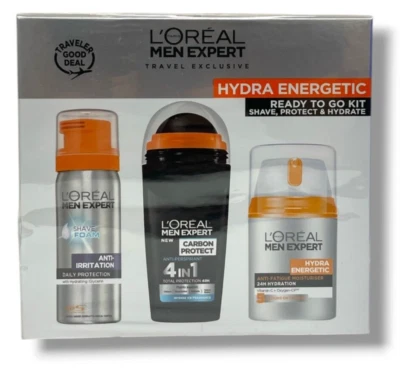 L'oreal Men Expert Hydra Energetic Kit (3 Pcs) Sealed NEW As Seen In Pics - Image 1 of 4