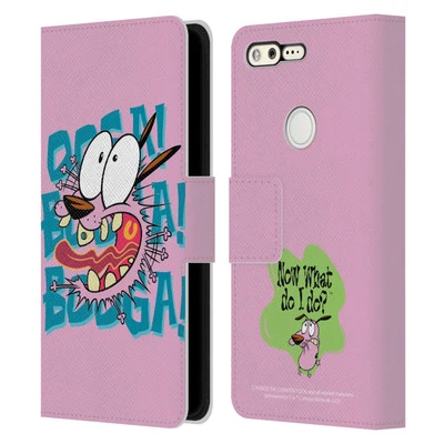 OFFICIAL COURAGE THE COWARDLY DOG GRAPHICS LEATHER BOOK CASE FOR GOOGLE PHONES - Image 1 of 4