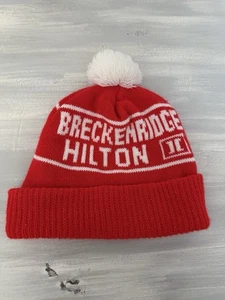Cappello vintage Breckenridge Hilton stazione sciistica berretto invernale in maglia invernale rosso - Foto 1 di 2