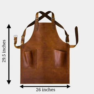 Genuine Leather Apron for Woodworking, Chef, Barber, Barista, Grilling, BBQ. - Picture 1 of 9