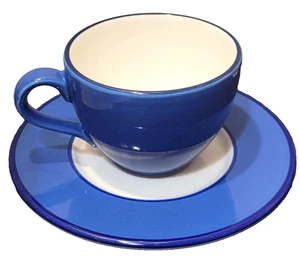 Dúo de tazas y platillos Pagnossin Ironstone Italia azul cobalto - Imagen 1 de 2
