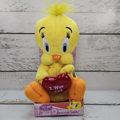 Gemmy Looney Tunes Tweety Bird Dancing Singing Plush Toy 8" 2004 Vintage Read - Image 1 of 4
