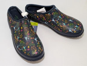 NEW! Western Chief Women's Flowers Hummingbirds Garden Classic Rain Slip On Clog - Picture 1 of 5