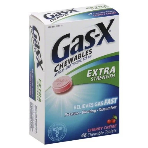 Paquete de 4 cremas de cereza masticables GasX extra fuertes 48 tabletas cada una Foto 1 de 1