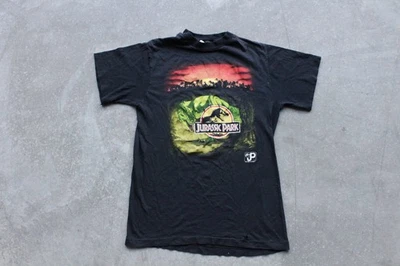 Vintage Jurassic Park Shirt Boys S Black Movie T Rex Single Stitch USA Hanes - Image 1 of 4