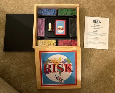 RISK Continental Game 2003 Nostalgia Board Game Series In Wooden Box Parker Bros - Image 1 of 4
