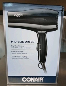 CONAIR Mid-Size Hair Dryer - 1875W - 2 Speeds/2 Heat Levels - New - Picture 1 of 2