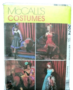 McCall's Costumes Pattern 3674 Can-Can Dance Hall taglia EE (14 - 16 - 18 - 20) - Foto 1 di 2