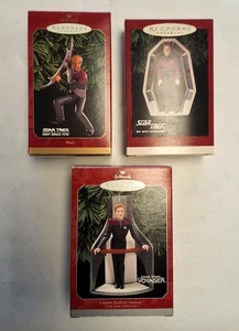 Menge 3 Star Trek Ornamente Captain Picard, Worf und Captain Kathryn Janeway - Bild 1 von 7