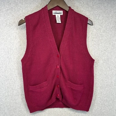 Chaleco Suéter Cabin Creek Mujer Pequeño Pequeño Mezcla Ramie Botón Delantero Cuello en V Foto 1 de 4