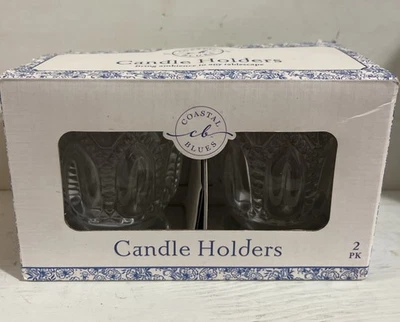 2 Candelabros Coastal Blues Corte Adornado Hermoso Brillo Foto 1 de 4