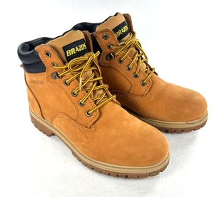 Brazos Steel Toe Boots Mens 11 D Lace-up Work Wheat Nubuck Waterproof Chukka - Picture 1 of 8