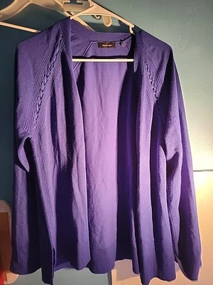 Verve Ami Womens Purple 3/4 Sleeve Cardigan Size L - Image 1 of 4