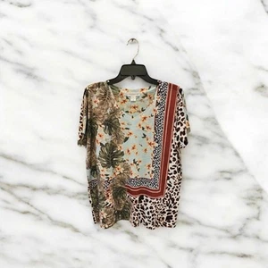 Christopher & Banks Top Damen Größe M Animal Print Blumenmuster C&B Trendy - Bild 1 von 4
