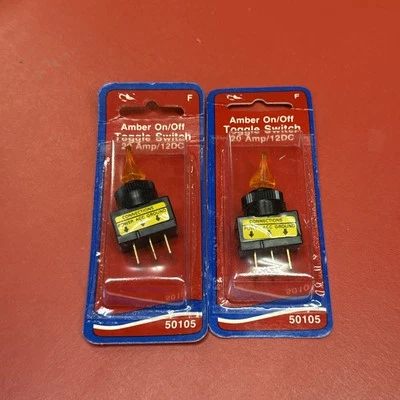 (2) Quality Charged 50105 Orange 20 Amp 12 Volt DC Duckbill Glow Toggle Switch - Image 1 of 4