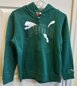 PUMA Youth Green Fleece Zipper Hoodie  NWT Size Medium - Picture 1 of 2