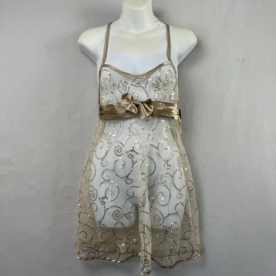 Lencería Shirley of Hollywood para mujer pequeña lentejuelas malla tiras hada romántica Foto 1 de 4