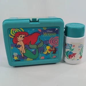 Vintage Thermos Disney's The Little Mermaid Plastic Lunch Box & Thermos - Picture 1 of 12