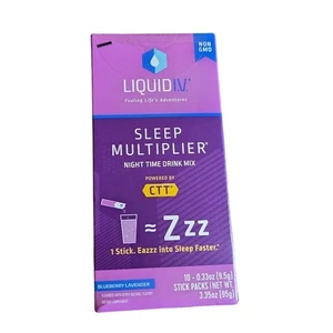 Liquid IV Sleep Multiplier Night Time Drink Mix Blueberry Lavender 10 Sticks - Picture 1 of 4