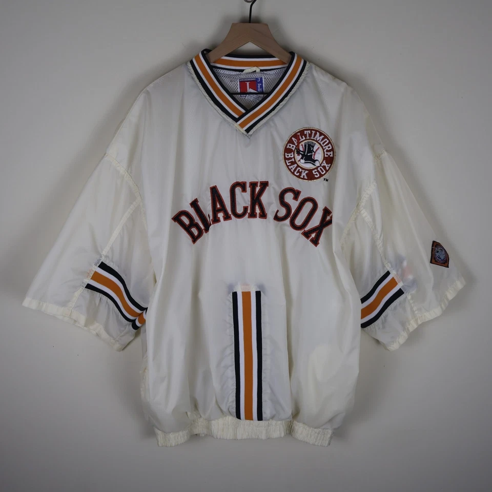 Chaqueta de Bateo de Béisbol Vintage Baltimore Medias Negras Ligas 3XL 29.5x28.5 Foto 1 de 4