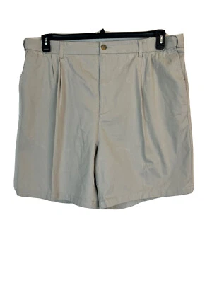 Pantalones cortos plisados de cintura expandible Stone Covington para hombre. 42. 100% algodón. Foto 1 de 4