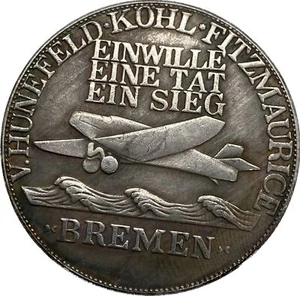 Historische Medaille: Atlantikflug Bremen 1928 copy - Bild 1 von 9