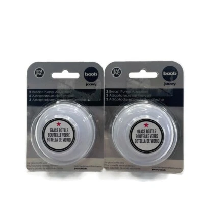 Paquete de 4 adaptadores de extractor de leche para biberones de vidrio Joovy Boob en blanco Foto 1 de 4