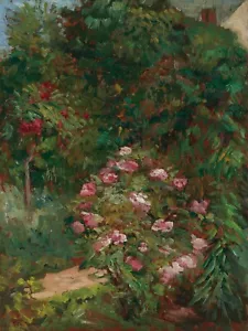 GUSTAVE CAILLEBOTE Art Poster or Canvas Print "MASSIF DE FLEURS, JARDIN DU PETI" - Picture 1 of 1
