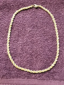 Tiffany & Co 18K Gold Sterling Silver 18" Twist Rope Chain Necklace Unisex - Picture 1 of 4