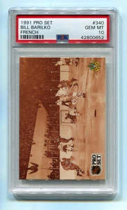 1991 Pro Set French 340 Bill Barilko PSA 10 Fifty 50 Mission Cap Tragically Hip - Imagen 1 de 2