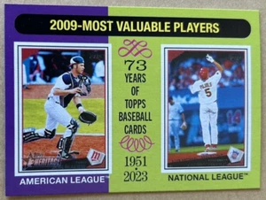 Tarjeta de Jugador Más Valioso Joe Mauer/Albert Pujols 2024 Topps Heritage #205 Estado Casi Nuevo-Como Nuevo - Imagen 1 de 2