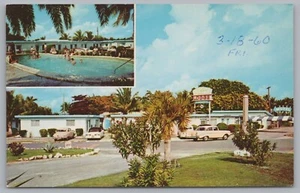 Tarjeta postal vintage de Miami Shores Lodge, Biscayne Boulevard. - Imagen 1 de 2