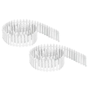 2pcs Miniature Garden Fence, 35 Inch Long Decorative Picket Fence, White - Picture 1 of 6