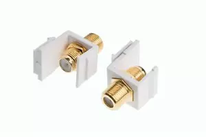 Enchufes tipo F para acoplador de cable coaxial Keystone hembra/hembra - Paquete dorado de 2 - Imagen 1 de 1