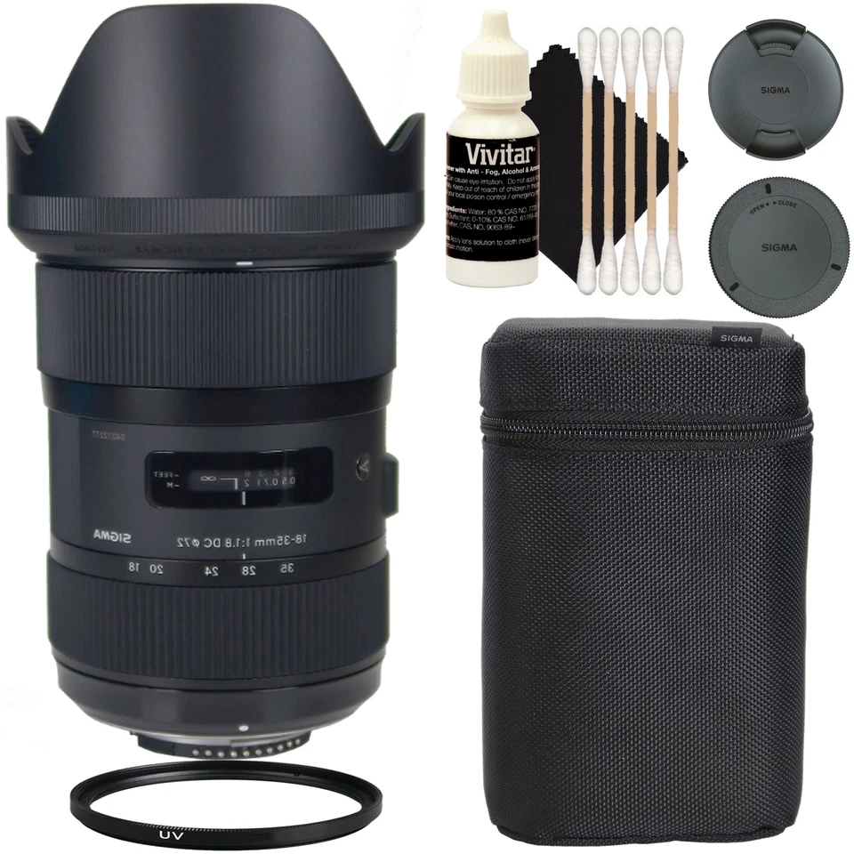 Sigma 18-35mm f/1.8 DC HSM Art Lens for Nikon F with UV Filter and Cleaning Kit - Image 1 of 4