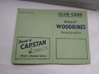 Vintage Old Retro advertising leaflet smoking captan woodbines club card