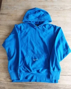 Vtg Nike Center Swoosh Pocket Check Logo Hoodie Blue Men’s Size Small 2010 - Picture 1 of 7