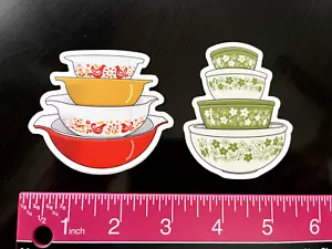 PYREX Inspired Bowl Set Stickers - New - Water Proof - Retro - Makes You Smile - Picture 1 of 1