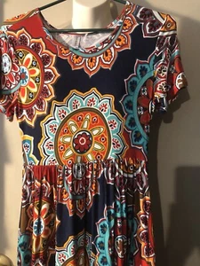 DB MOON Women Summer Casual Short Sleeve Dresses Empire Waist Dress with Pockets - Picture 1 of 5